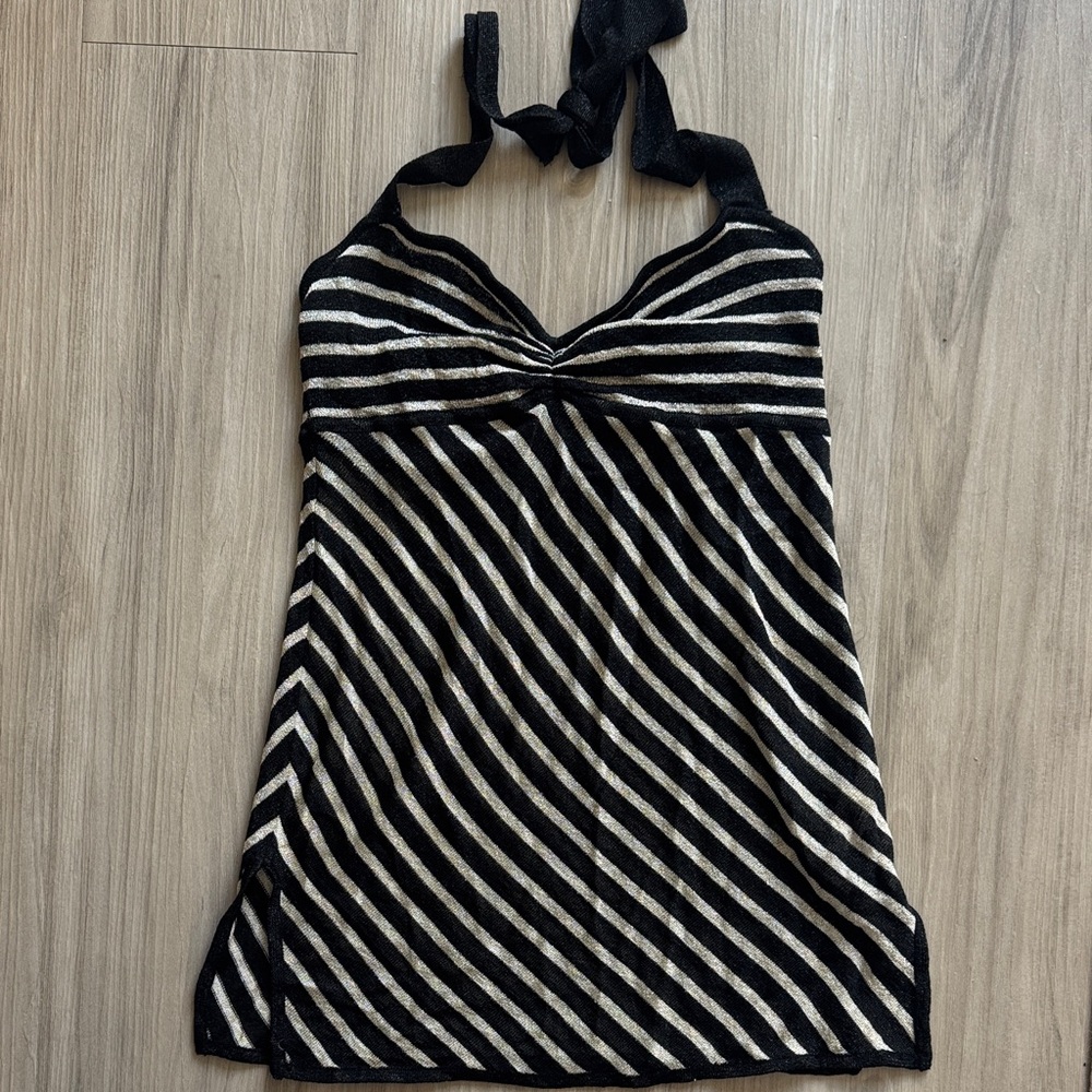 Bebe Striped Halter Top